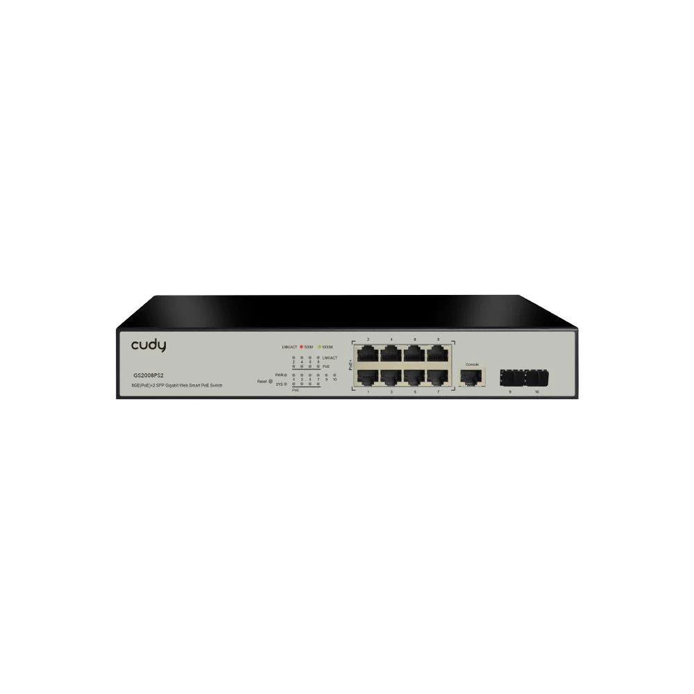 CUDY 8 PORT GIGABIT POE LAYER 2 MANAGED SWITCH WITH 2 SFP  120W GS2008PS2